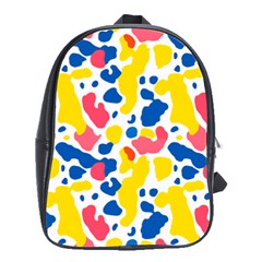 Colored Blots Painting Abstract Art Expression Creation Color Palette Paints Smears Experiments Mode School Bag (large) by Maspions