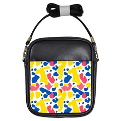 Colored Blots Painting Abstract Art Expression Creation Color Palette Paints Smears Experiments Mode Girls Sling Bag