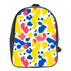 Colored Blots Painting Abstract Art Expression Creation Color Palette Paints Smears Experiments Mode School Bag (xl) by Maspions