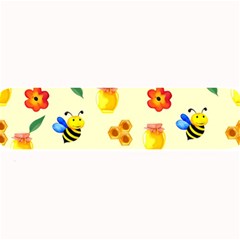 Seamless Honey Bee Texture Flowers Nature Leaves Honeycomb Hive Beekeeping Watercolor Pattern Large Bar Mat by Maspions