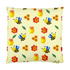 Seamless Honey Bee Texture Flowers Nature Leaves Honeycomb Hive Beekeeping Watercolor Pattern Standard Cushion Case (two Sides) by Maspions