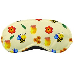 Seamless Honey Bee Texture Flowers Nature Leaves Honeycomb Hive Beekeeping Watercolor Pattern Sleep Mask by Maspions