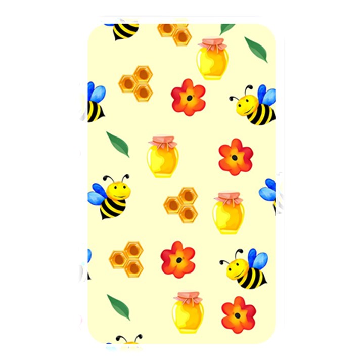 Seamless Honey Bee Texture Flowers Nature Leaves Honeycomb Hive Beekeeping Watercolor Pattern Memory Card Reader (Rectangular)