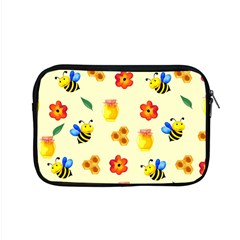 Seamless Honey Bee Texture Flowers Nature Leaves Honeycomb Hive Beekeeping Watercolor Pattern Apple Macbook Pro 15  Zipper Case by Maspions