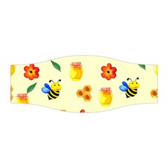 Seamless Honey Bee Texture Flowers Nature Leaves Honeycomb Hive Beekeeping Watercolor Pattern Stretchable Headband by Maspions