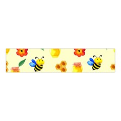 Seamless Honey Bee Texture Flowers Nature Leaves Honeycomb Hive Beekeeping Watercolor Pattern Velvet Scrunchie