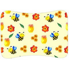 Seamless Honey Bee Texture Flowers Nature Leaves Honeycomb Hive Beekeeping Watercolor Pattern Velour Seat Head Rest Cushion