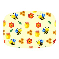 Seamless Honey Bee Texture Flowers Nature Leaves Honeycomb Hive Beekeeping Watercolor Pattern Mini Square Pill Box by Maspions