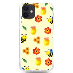 Seamless Honey Bee Texture Flowers Nature Leaves Honeycomb Hive Beekeeping Watercolor Pattern Iphone 12/12 Pro Tpu Uv Print Case by Maspions