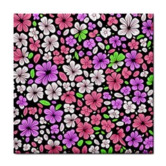 Flowers Floral Pattern Digital Texture Beautiful Tile Coaster by Maspions