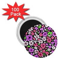 Flowers Floral Pattern Digital Texture Beautiful 1 75  Magnets (100 Pack) 