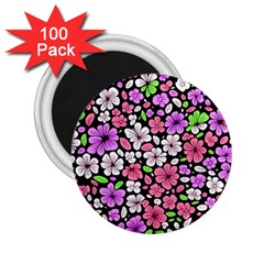 Flowers Floral Pattern Digital Texture Beautiful 2 25  Magnets (100 Pack) 