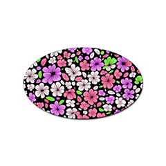 Flowers Floral Pattern Digital Texture Beautiful Sticker Oval (100 Pack)