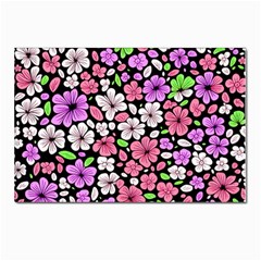 Flowers Floral Pattern Digital Texture Beautiful Postcards 5  X 7  (pkg Of 10)