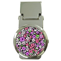 Flowers Floral Pattern Digital Texture Beautiful Money Clip Watches