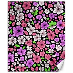 Flowers Floral Pattern Digital Texture Beautiful Canvas 11  X 14 