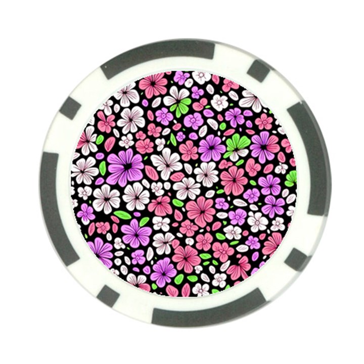 Flowers Floral Pattern Digital Texture Beautiful Poker Chip Card Guard