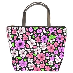 Flowers Floral Pattern Digital Texture Beautiful Bucket Bag