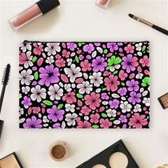 Flowers Floral Pattern Digital Texture Beautiful Cosmetic Bag (large)