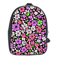 Flowers Floral Pattern Digital Texture Beautiful School Bag (large)