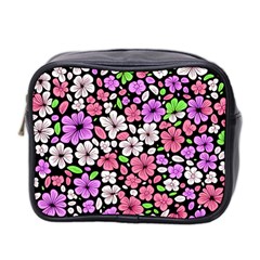 Flowers Floral Pattern Digital Texture Beautiful Mini Toiletries Bag (two Sides)