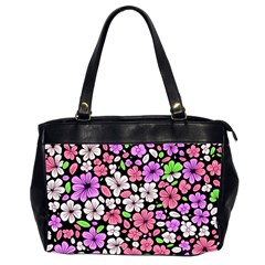 Flowers Floral Pattern Digital Texture Beautiful Oversize Office Handbag (2 Sides)