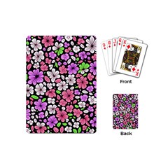 Flowers Floral Pattern Digital Texture Beautiful Playing Cards Single Design (mini)