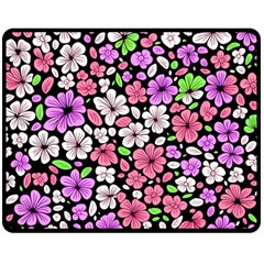 Flowers Floral Pattern Digital Texture Beautiful Two Sides Fleece Blanket (medium) by Maspions