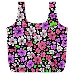 Flowers Floral Pattern Digital Texture Beautiful Full Print Recycle Bag (xl)