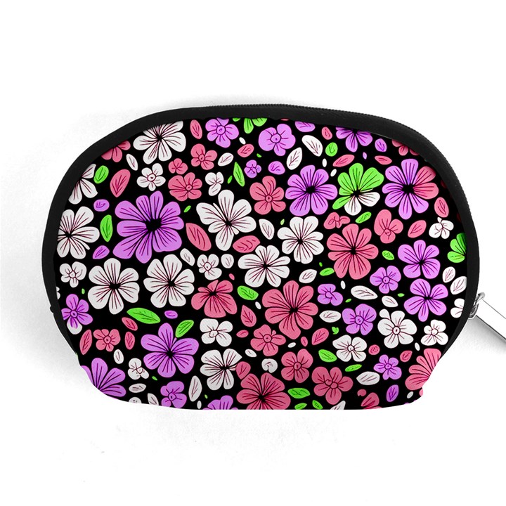 Flowers Floral Pattern Digital Texture Beautiful Accessory Pouch (Medium)