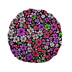 Flowers Floral Pattern Digital Texture Beautiful Standard 15  Premium Flano Round Cushions by Maspions