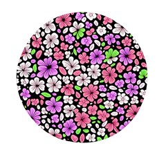 Flowers Floral Pattern Digital Texture Beautiful Mini Round Pill Box