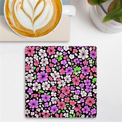 Flowers Floral Pattern Digital Texture Beautiful Uv Print Square Tile Coaster  by Maspions