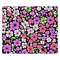 Flowers Floral Pattern Digital Texture Beautiful Premium Plush Fleece Blanket (small)