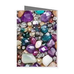 Seamless Texture Gems Diamonds Rubies Decorations Crystals Seamless Beautiful Shiny Sparkle Repetiti Mini Greeting Cards (pkg Of 8)