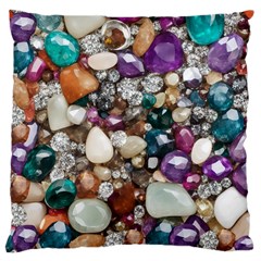 Seamless Texture Gems Diamonds Rubies Decorations Crystals Seamless Beautiful Shiny Sparkle Repetiti Large Cushion Case (two Sides) by Maspions