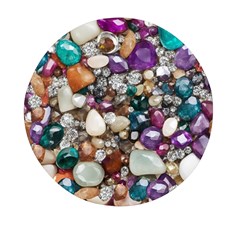 Seamless Texture Gems Diamonds Rubies Decorations Crystals Seamless Beautiful Shiny Sparkle Repetiti Mini Round Pill Box (pack Of 3)