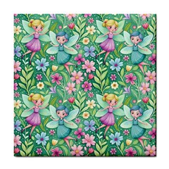 Fairies Fantasy Background Wallpaper Design Flowers Nature Colorful Tile Coaster by Maspions