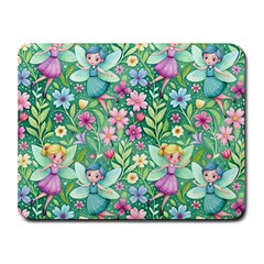 Fairies Fantasy Background Wallpaper Design Flowers Nature Colorful Small Mousepad by Maspions