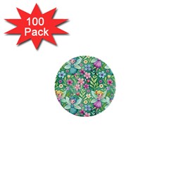 Fairies Fantasy Background Wallpaper Design Flowers Nature Colorful 1  Mini Buttons (100 Pack) 