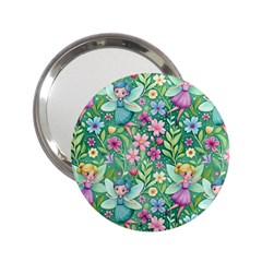 Fairies Fantasy Background Wallpaper Design Flowers Nature Colorful 2 25  Handbag Mirrors