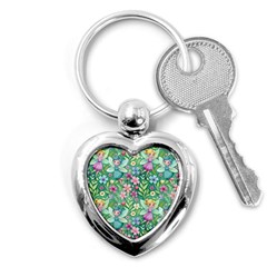 Fairies Fantasy Background Wallpaper Design Flowers Nature Colorful Key Chain (heart)