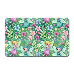 Fairies Fantasy Background Wallpaper Design Flowers Nature Colorful Magnet (rectangular)