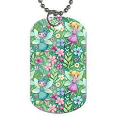 Fairies Fantasy Background Wallpaper Design Flowers Nature Colorful Dog Tag (one Side)