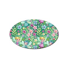 Fairies Fantasy Background Wallpaper Design Flowers Nature Colorful Sticker Oval (100 Pack)