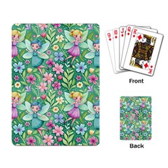 Fairies Fantasy Background Wallpaper Design Flowers Nature Colorful Playing Cards Single Design (rectangle)