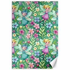 Fairies Fantasy Background Wallpaper Design Flowers Nature Colorful Canvas 12  X 18 