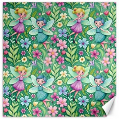 Fairies Fantasy Background Wallpaper Design Flowers Nature Colorful Canvas 16  X 16 