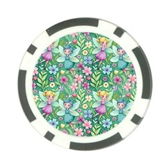 Fairies Fantasy Background Wallpaper Design Flowers Nature Colorful Poker Chip Card Guard