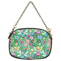 Fairies Fantasy Background Wallpaper Design Flowers Nature Colorful Chain Purse (two Sides)